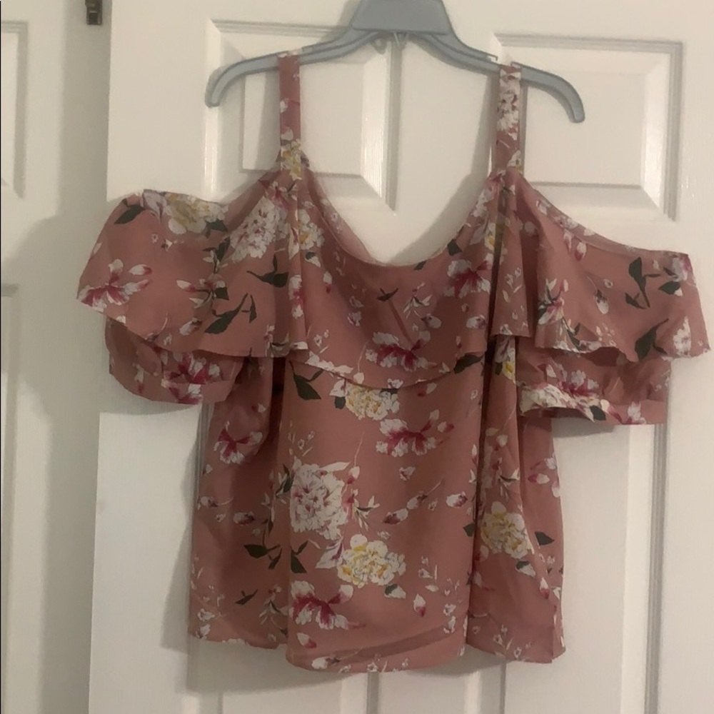 SHEIN floral cold shoulder top size 1X